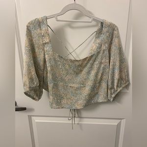 Open back cropped blouse